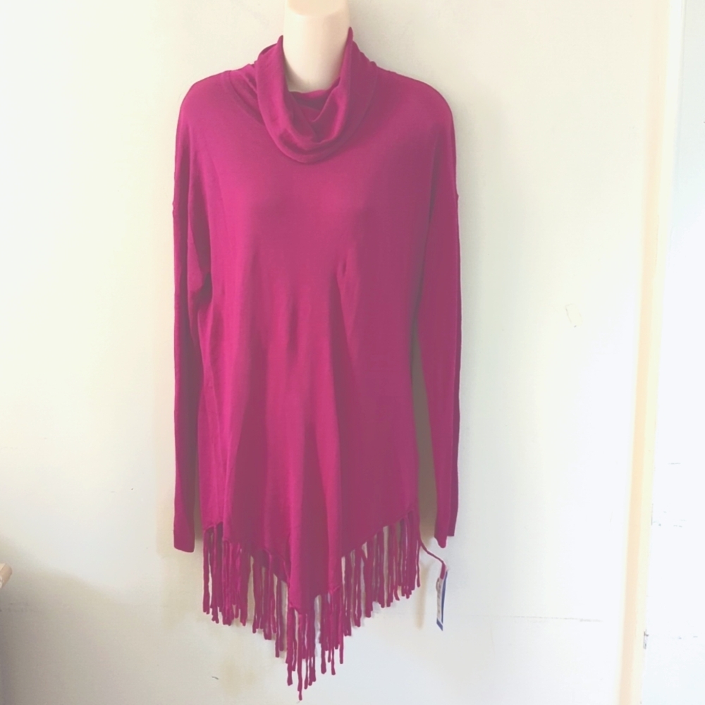 Peter Nygard Fringe Cowl Neck Top - Picture 5 of 16